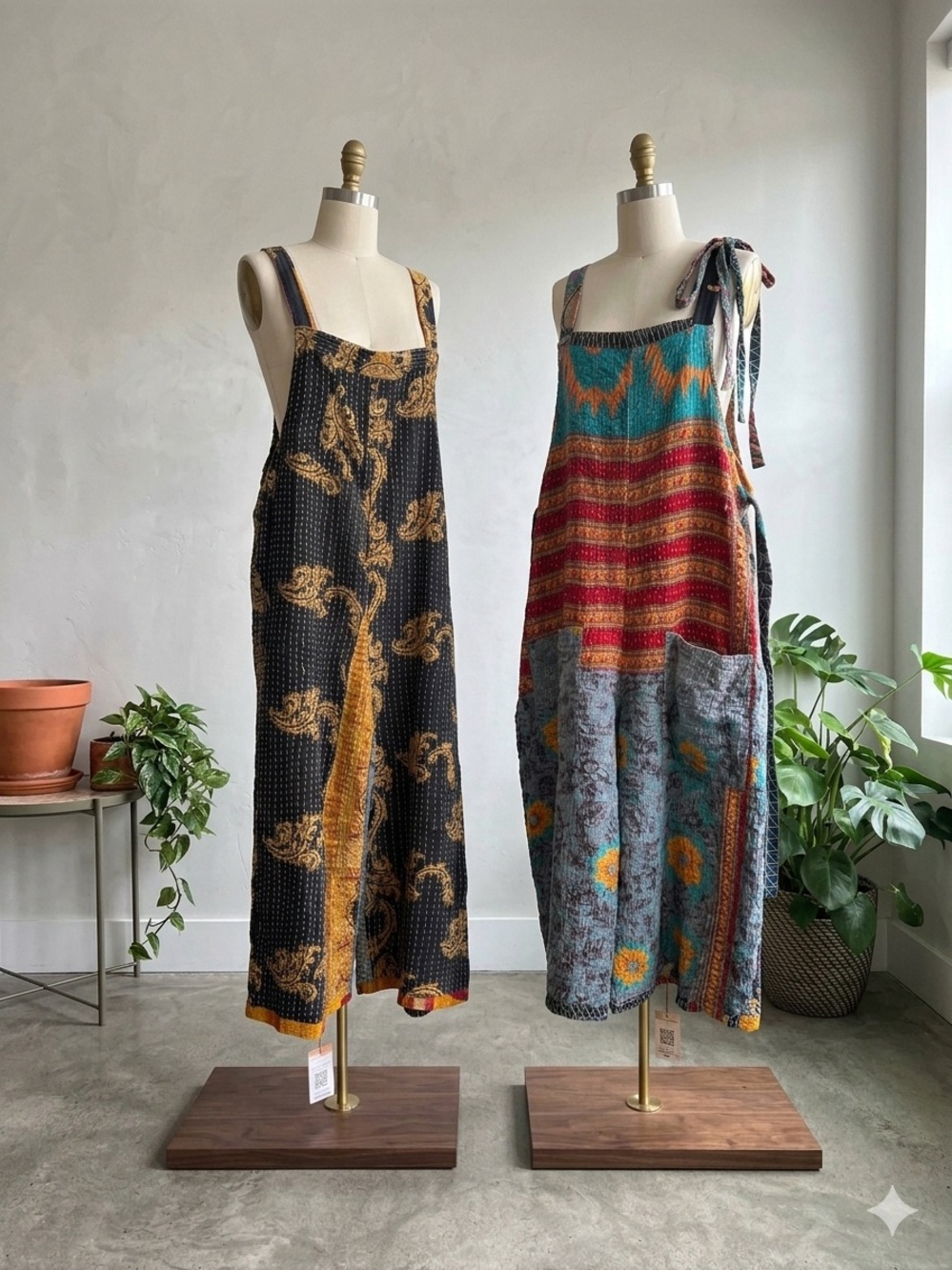 KANTHA Reversible Jumpsuit NWT OS Handmade in India by The Fashioniva 2N1
